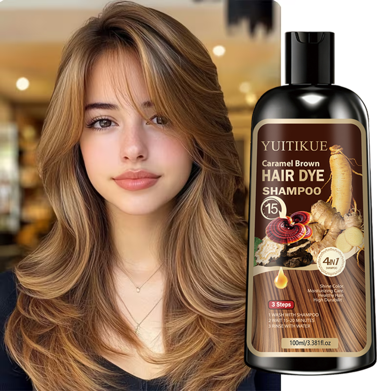Hair Care Ginseng - YUITIKUE Caramel Brown Hair Dye Shampoo