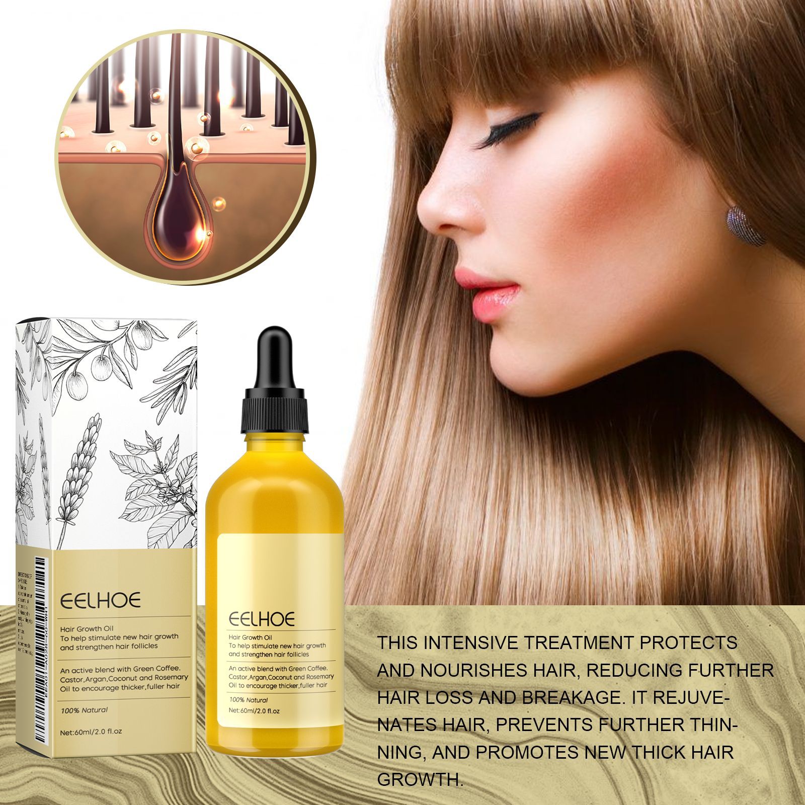 EELHOE Rosemary Oil Grows Hair - Hair Care Essence Oil のレビューと価格