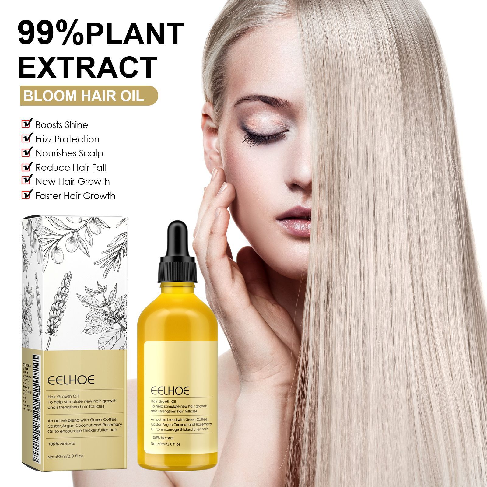 EELHOE Rosemary Oil Grows Hair - Hair Care Essence Oil のレビューと価格