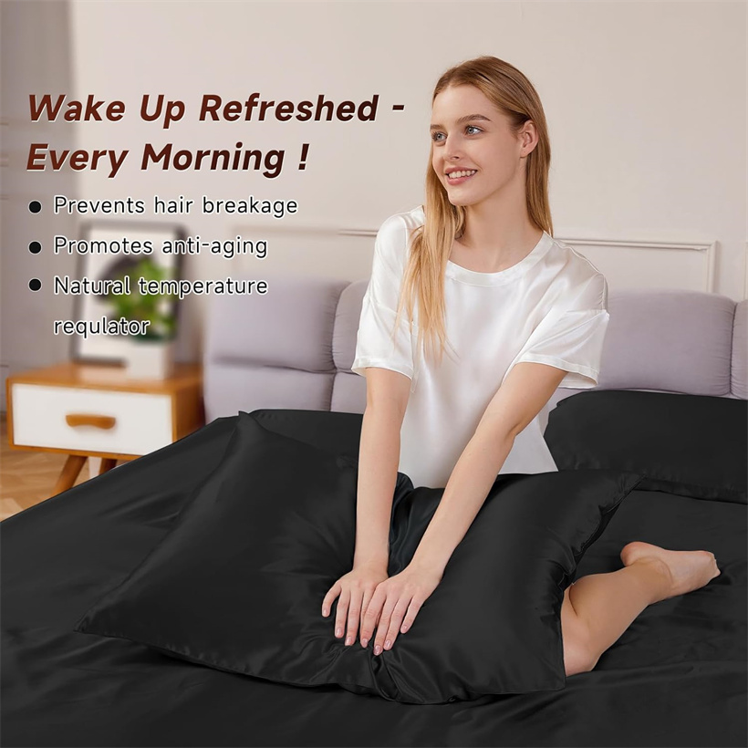 Smooth 3Pcs Set Mulberry Silk  - Satin Pillowcase Silk のレビューと価格