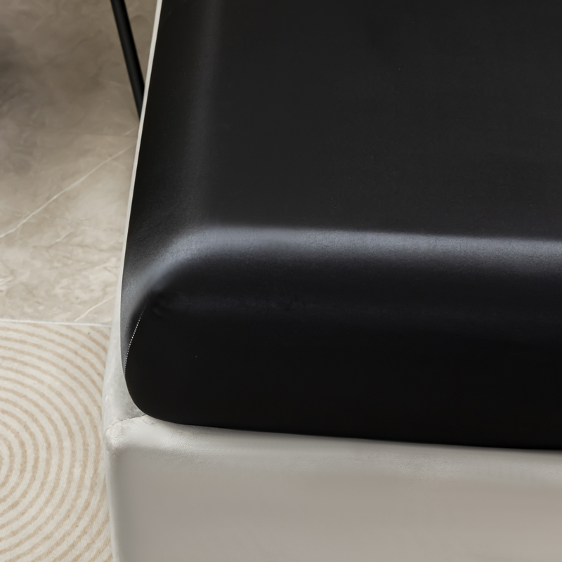 3Pcs Black Satin Fitted Sheet  - Satin Pillowcase Silk のレビューと価格
