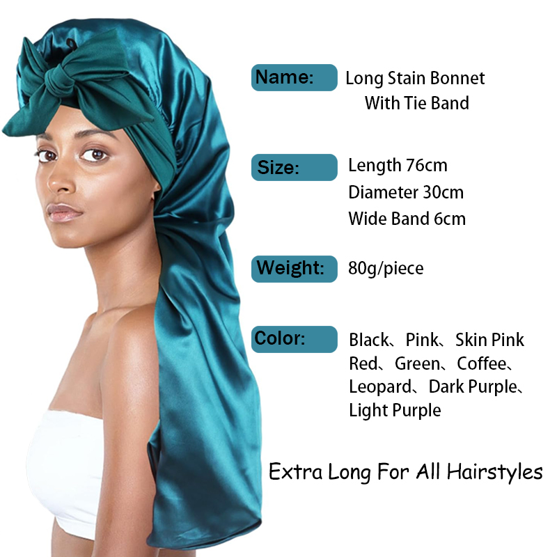 Custom Logo Long Satin Bonnet  - Hair Care Logo のレビューと価格