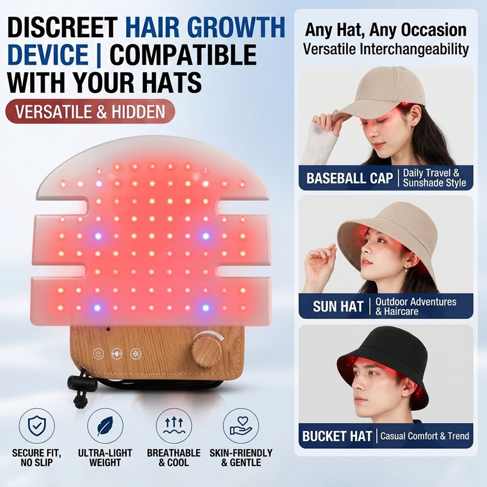 LED Hair Growth Cap Red Blue L - Hair Care Frizzy Hair のレビューと価格