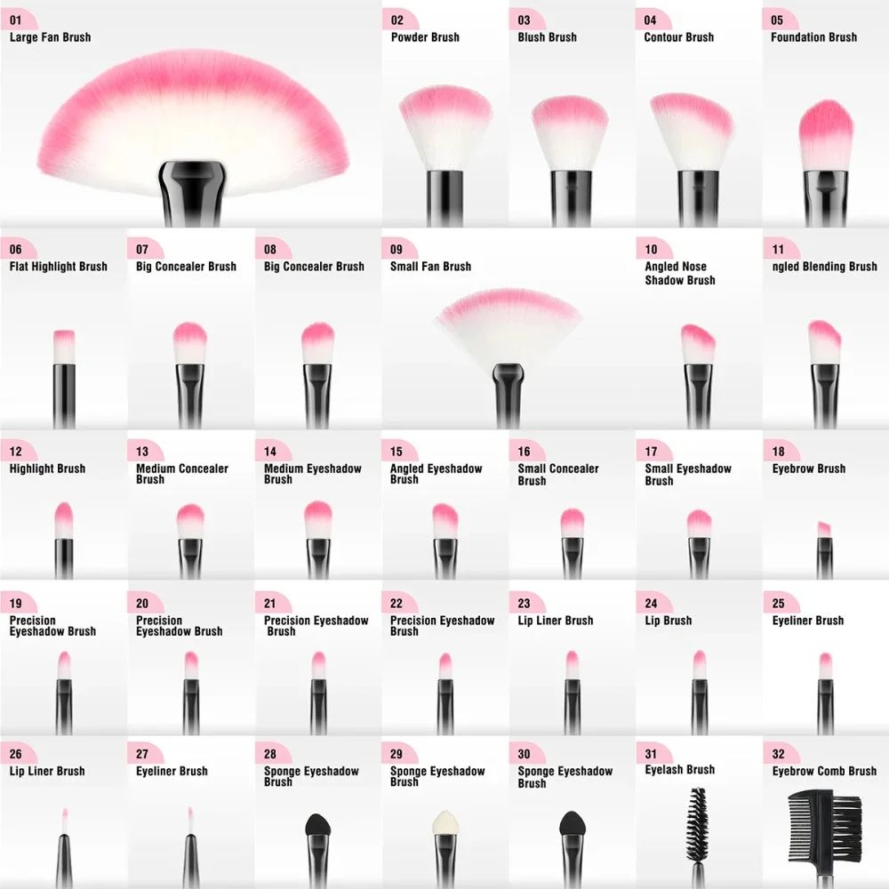 10-32PCS Makeup Brush Set Soft - Hair Care Tools のレビューと価格