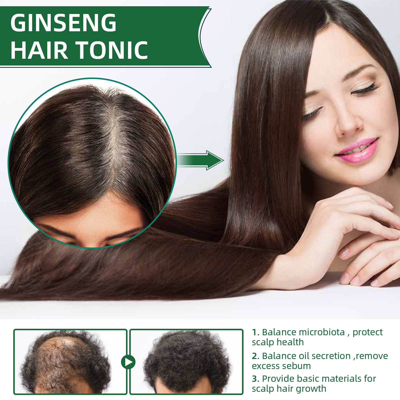 Natural Herbal Ginseng Hair Ca - Hair Care Ginseng のレビューと価格