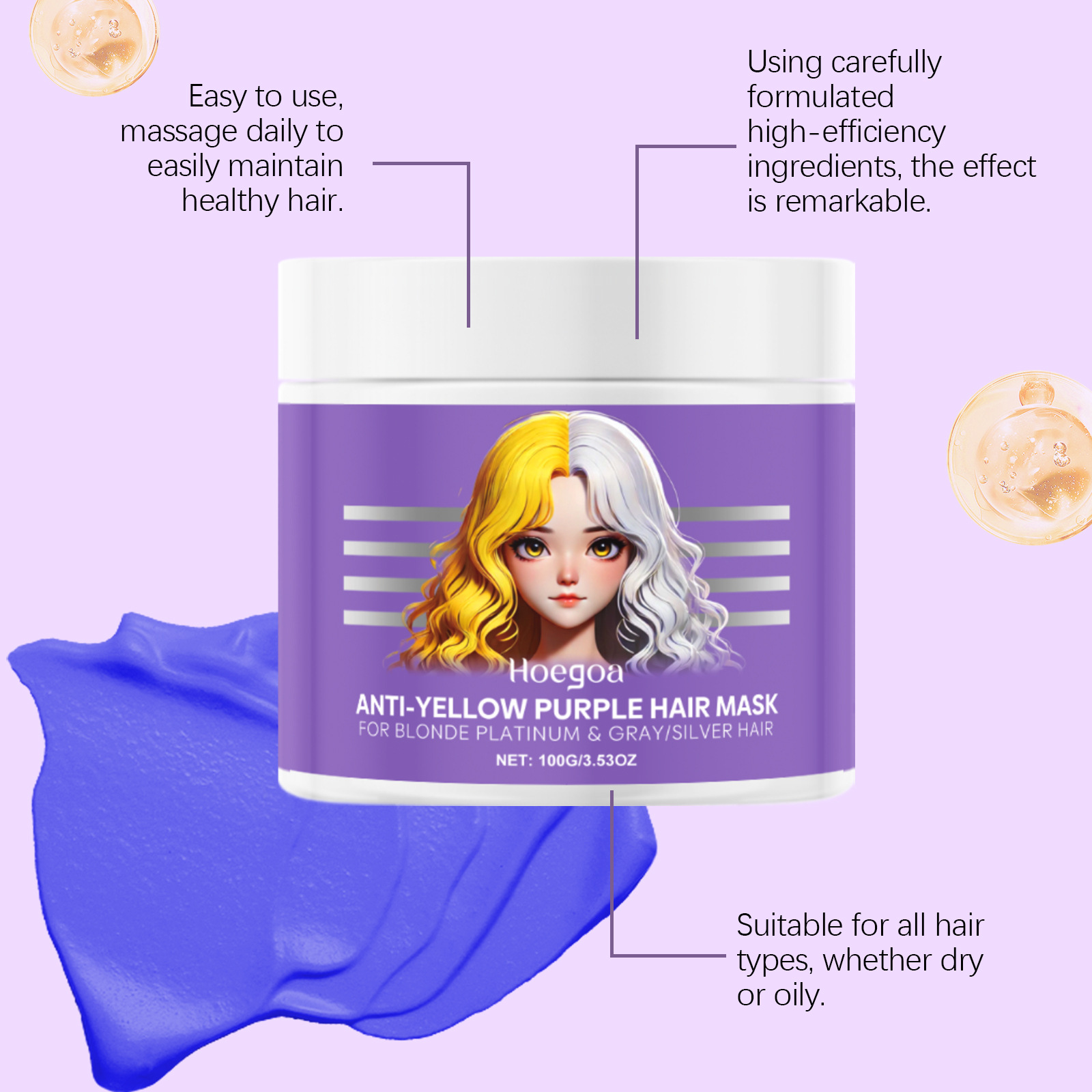 Purple Hair Mask Cover Gray Ha - Deep Conditioner Mask のレビューと価格