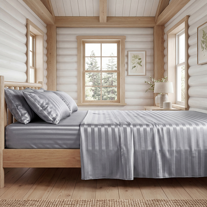 Wrinkle Resistant Striped Sati - Satin Pillowcase Silk のレビューと価格