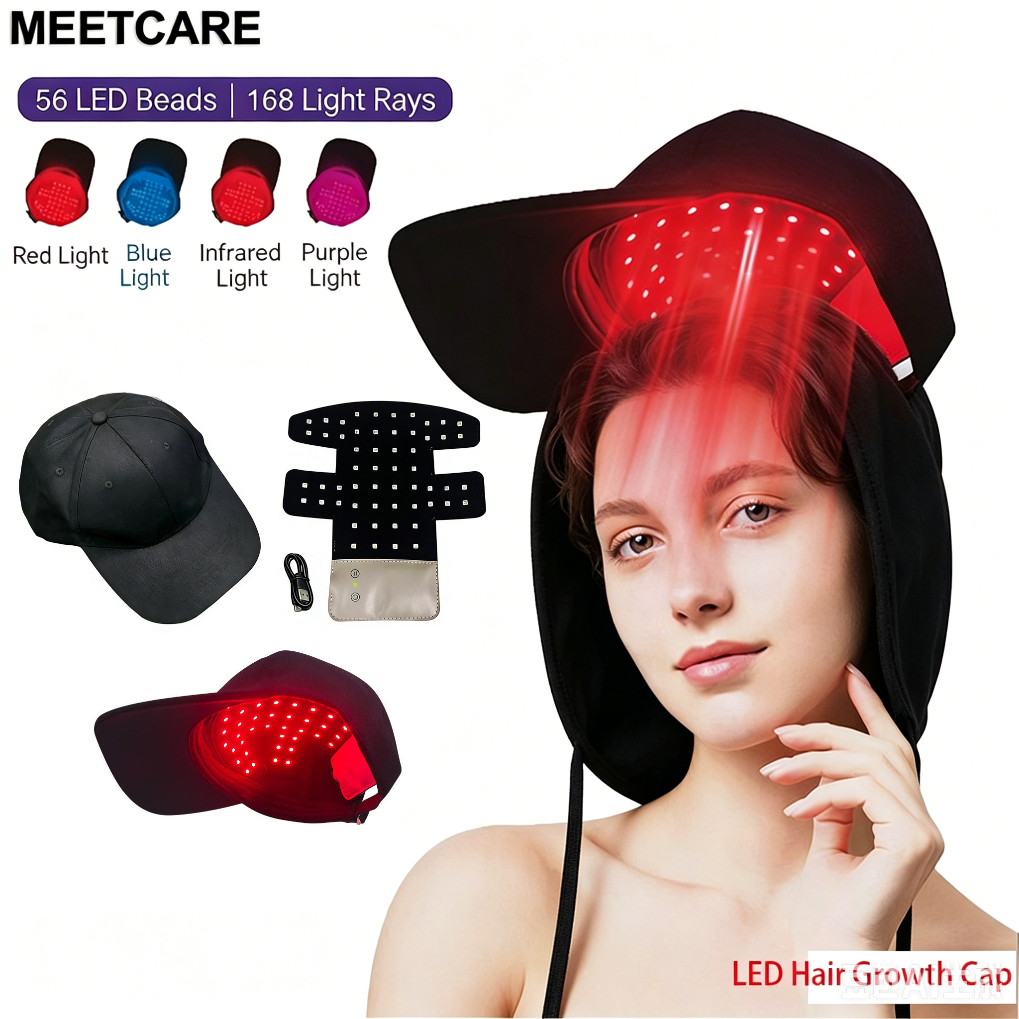 LED Hair Growth Helmet Cap wit - Hair Care Frizzy Hair のレビューと価格
