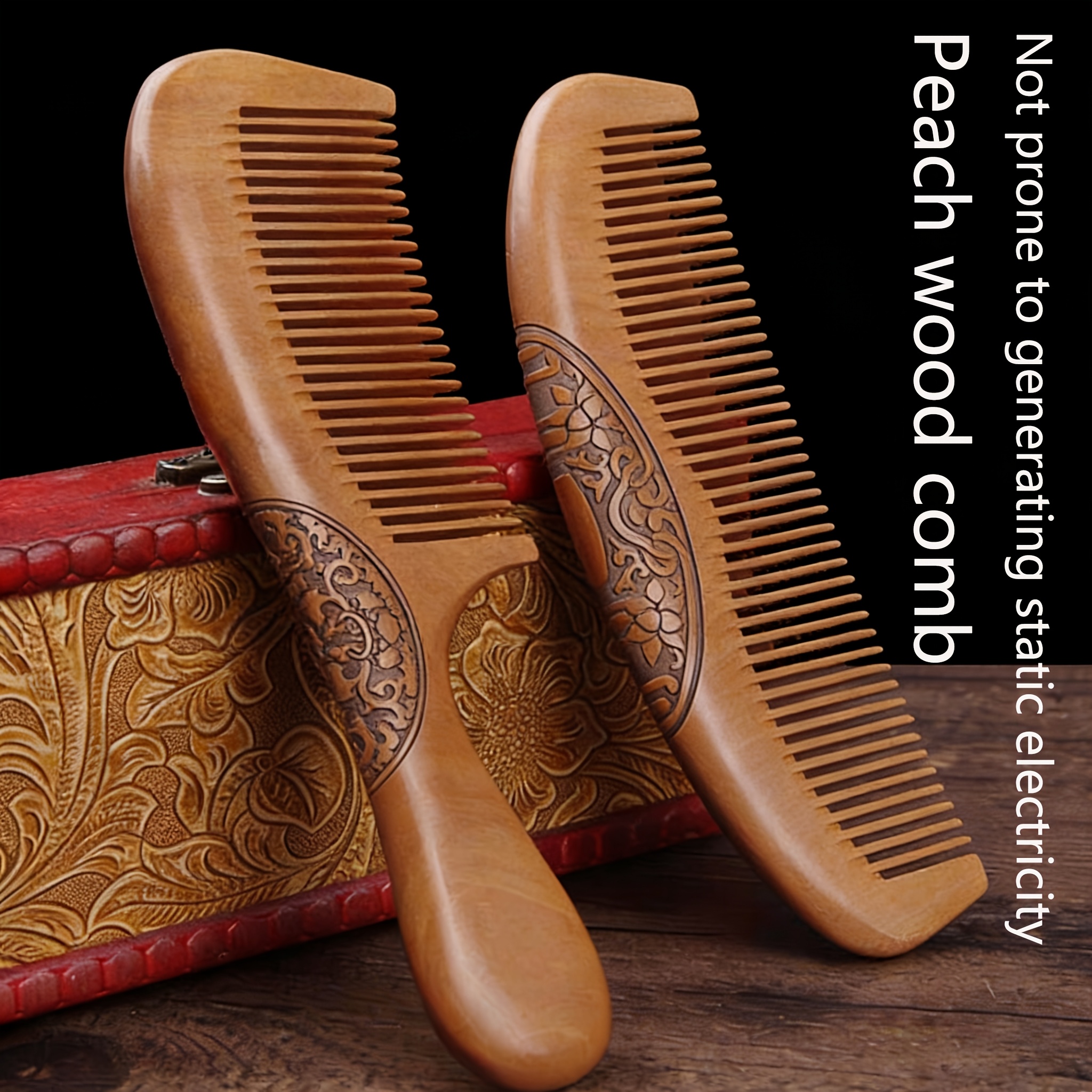 4Pcs set of walnut handle wood - Hair Care Normal のレビューと価格