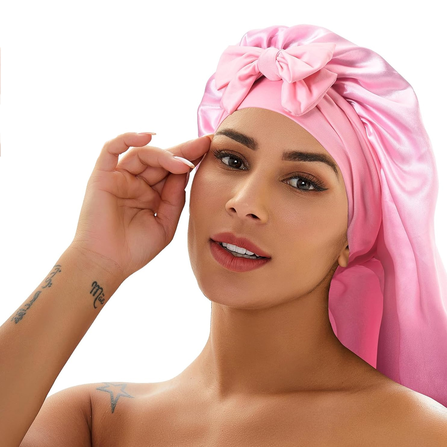 Long Satin Bonnet for Women, S - Hair Care Night Routine のレビューと価格