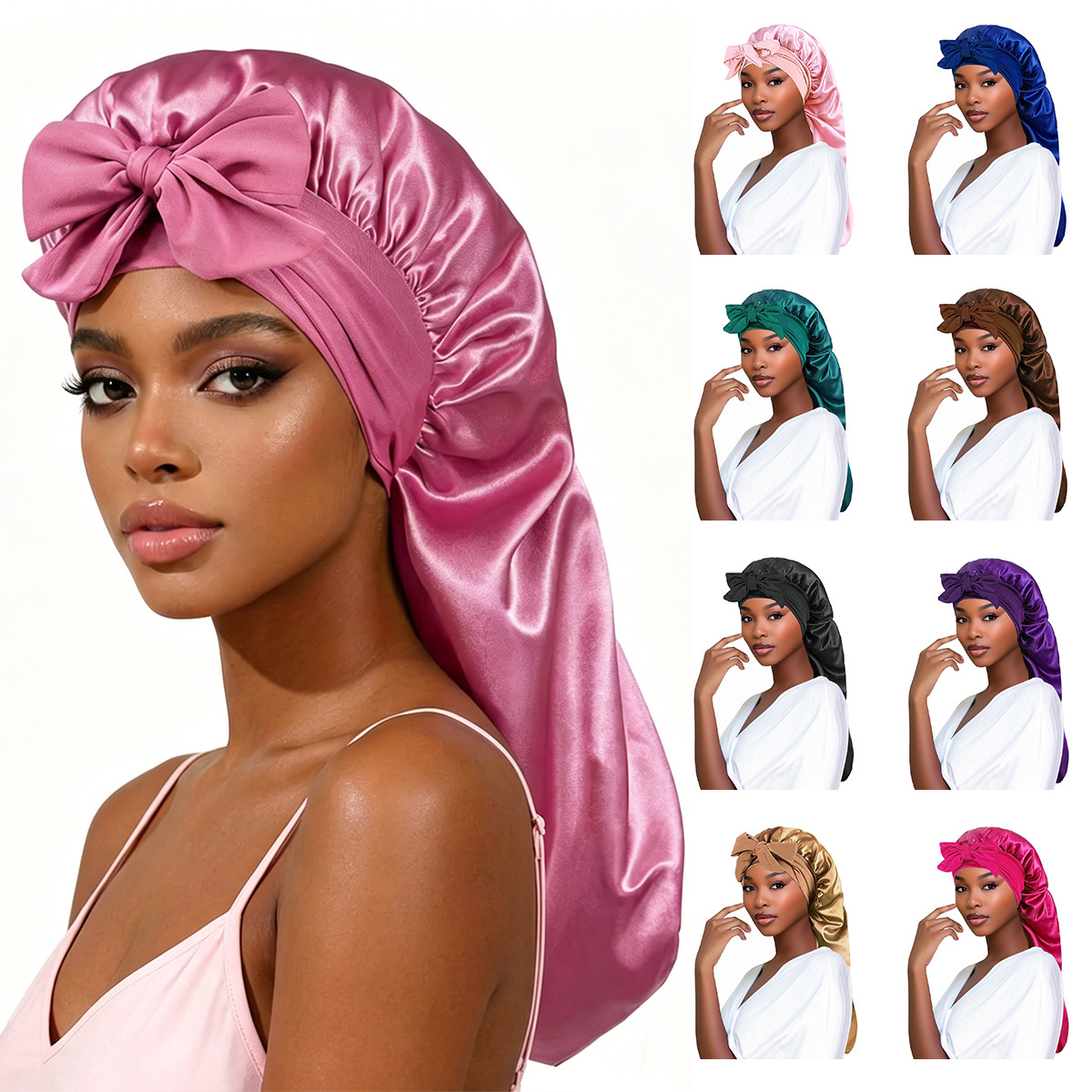 Long Satin Bonnet for Women, S - Hair Care Night Routine のレビューと価格