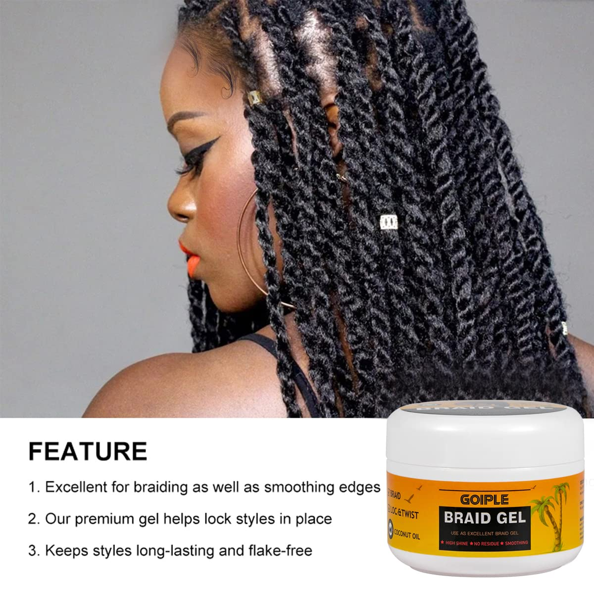 Hair Combs Strong Hold Braid G - Edge Control Gel のレビューと価格