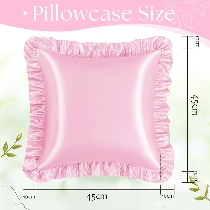 2Pcs Satin Ruffled Pillow Case - Satin Pillowcase Silk のレビューと価格