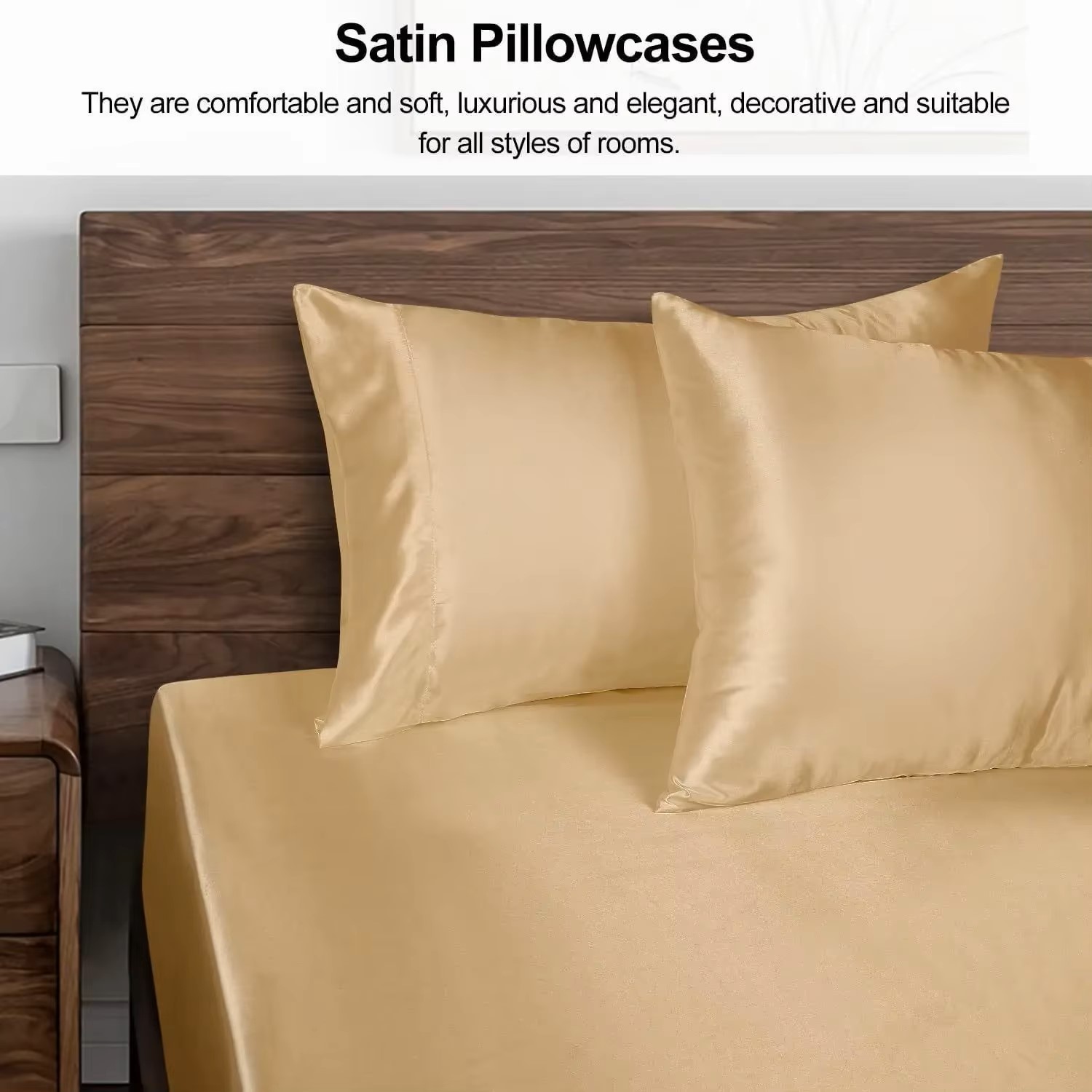 1PC Satin Pillowcase for Hair  - Satin Pillowcase Silk のレビューと価格