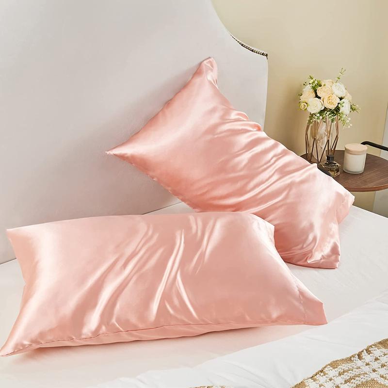 New 2pcs Nordic Pure Emulation - Satin Pillowcase Silk のレビューと価格